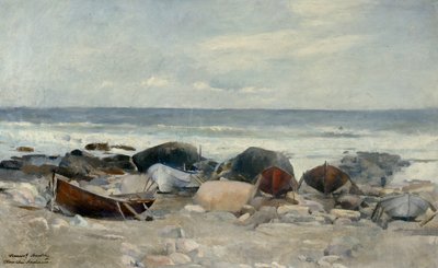 Både ved stranden, Jæren af Harriet Backer