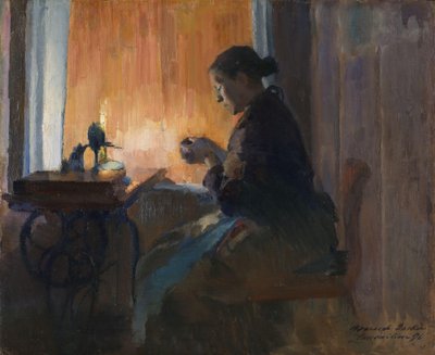 Ved Lampe Lys af Harriet Backer