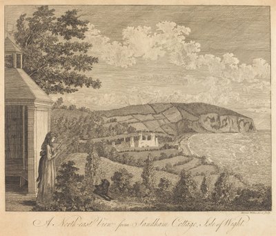En nordøstlig udsigt fra Sandham Cottage, Isle of Wight af Harriet Wilkes