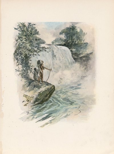 Longfellows sang om Hiawatha (farvelitografi) af Harrison Fisher