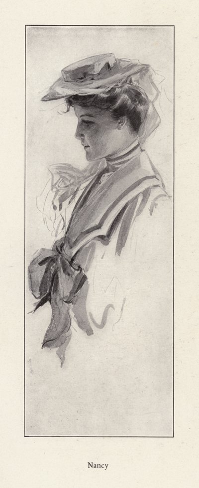 Portræt af en kvinde ved navn Nancy (litho) af Harrison Fisher