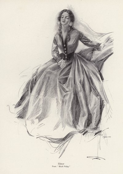 Karakteren Elinor fra Black Friday (litho) af Harrison Fisher