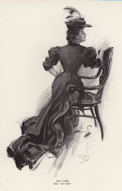 Karakteren Jane Cable fra romanen Jane Cable af George Barr McCutcheon (litho) af Harrison Fisher