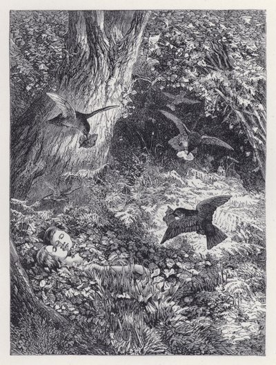 Børnene i skoven (gravering) af Harrison William Weir