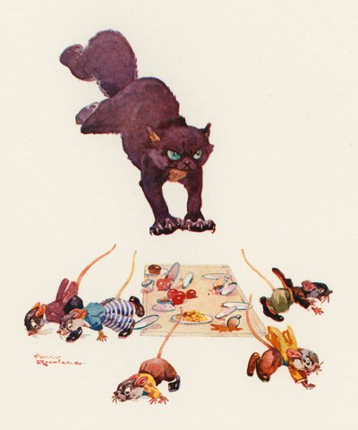 Musekomitéen (farve litho) af Harry Rountree
