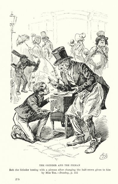 Illustration til Dombey and Son af Charles Dickens (litografi) af Harry (after) Furniss