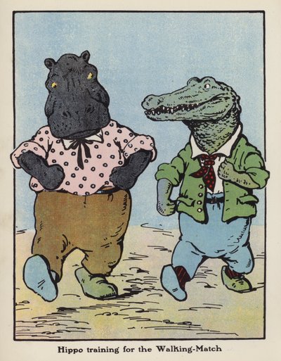 Flodhesttræning til Walking-Match (farve litho) af Harry B Neilson