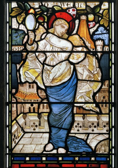 Vanity from Piers Plowman af William Langland, 1873 (farvet glas) af Harry Burrow