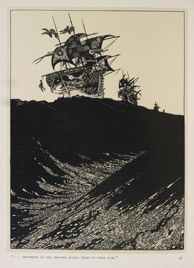 Balladi kapteeneista. "... rummuttaa kanavaa,   jakaa palkintoja heidän perässään" af Harry Clarke