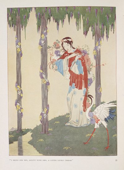 Vuggesang. "Jeg bringer til dig, glitrende af dug,   en lille dejlig drøm" af Harry Clarke