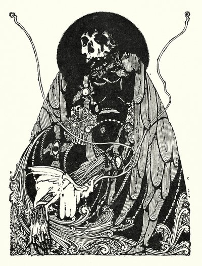 Edgar Allan Poe: End Piece (litografi) af Harry Clarke