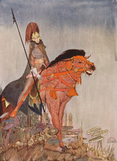 Edgar Allan Poe: Metzengerstein (farvelitografi) af Harry Clarke