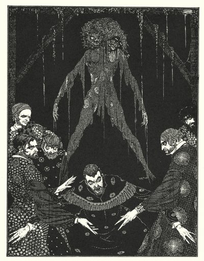 Edgar Allan Poe: Den sorte kat (litografi) af Harry Clarke