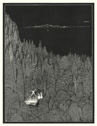Edgar Allan Poe: The Gold Bug (litografi) af Harry Clarke