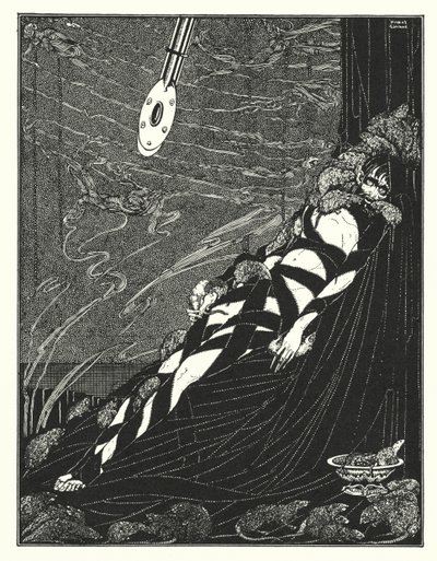 Edgar Allan Poe: Gruben og pendulet (litho) af Harry Clarke