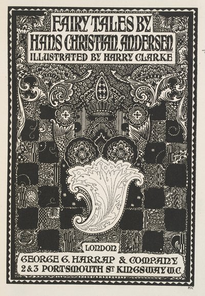 Illustreret titelblad, med symboler og firkanter. af Harry Clarke
