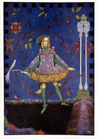 På prinsessens fars grav voksede så en rosenbusk - Svinehyrden "" Prinsessen og våbenhuset" - i "" Eventyr"" af HC Andersen, ill. af Harry Clarke af Harry Clarke