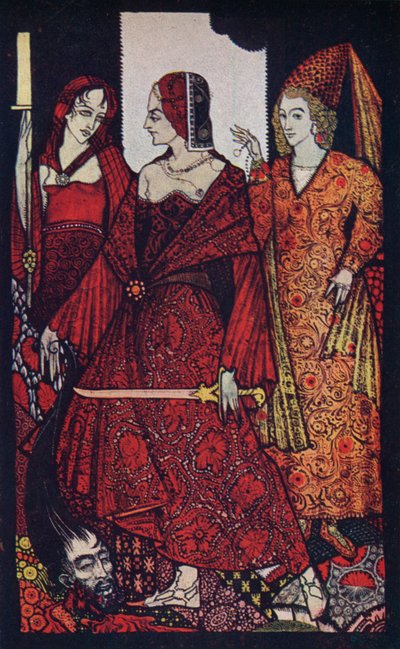 Queens Who Cut the Moss of Glanna, Judith of Scripture og Glorianna, 1910 af Harry Clarke