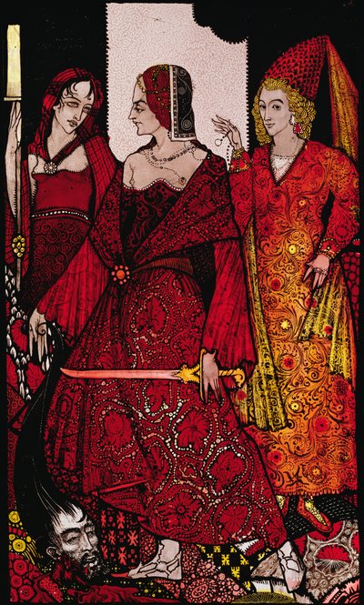 Dronninger, der skar glannas svin... Illustration af Harry Clarke fra 