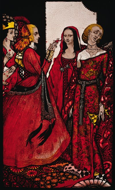 Dronninger, hvis finger engang rørte mænd Illustration af Harry Clarke fra 