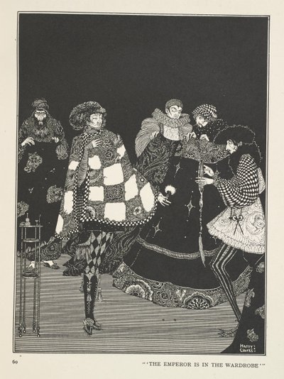 Kejserens nye klæder Kejseren er i garderoben. af Harry Clarke