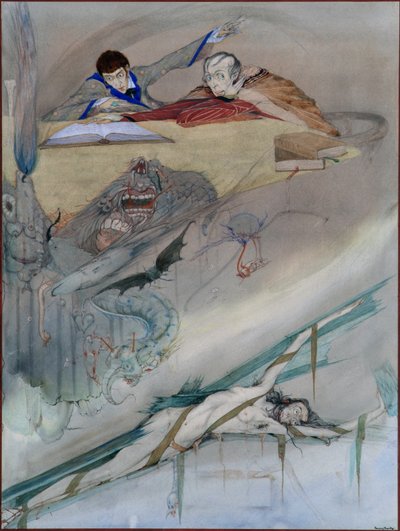The Fall of the House of Usher, 1923 (blyant og wc) af Harry Clarke
