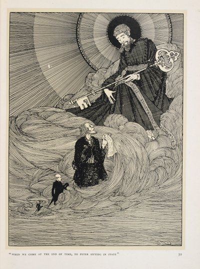 Spillemanden fra Dooney. "Når vi kommer i tidens ende,   til Peter, der sidder i staten" af Harry Clarke
