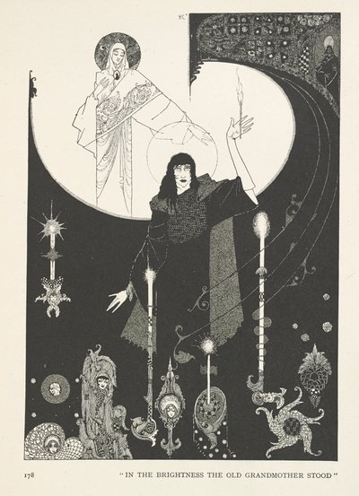 Den lille tændstikpige. I lyset stod den gamle bedstemor. af Harry Clarke
