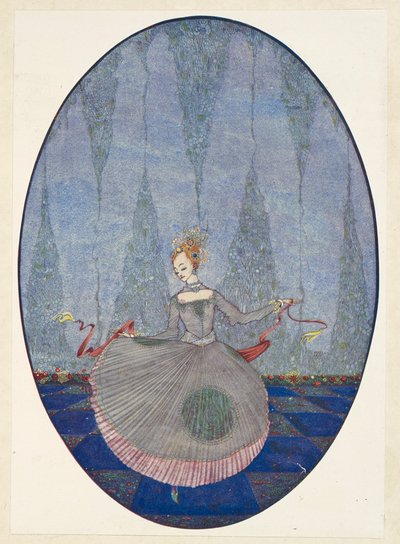 Den lille søpige. Dansende over gulvet, da ingen endnu havde danset. af Harry Clarke