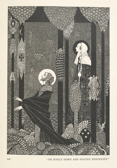 Marskongens Datter. Han knælede ned og bad inderligt. af Harry Clarke