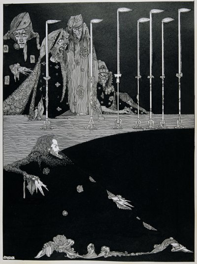The Pit and the Pendulum, ca. 1923 (pen og blæk) af Harry Clarke