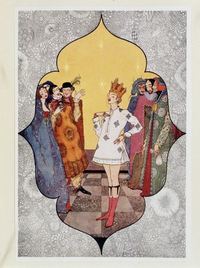 Kejserens nye tøj: “” Åh, hvor ser de godt ud! Hvor kapital de passer”” - i “” Eventyr”” af HC Andersen, ill. af Harry Clarke af Harry Clarke