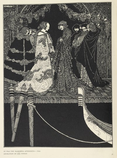 "det var Marchesa Aphrodite - hele Venedigs tilbedelse". Illustration til historien 