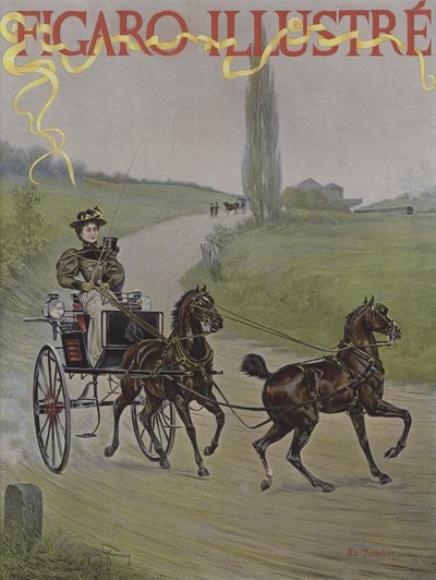 Tandem. Forside af Le Figaro Illustre, juni 1895 af Harry Finney