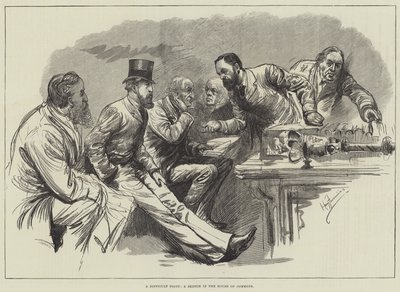 Et vanskeligt punkt, en skitse i Underhuset af Harry Furniss