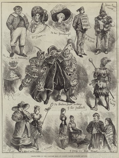 Karakterer i kostumebal på Colney Hatch Lunatic Asylum af Harry Furniss