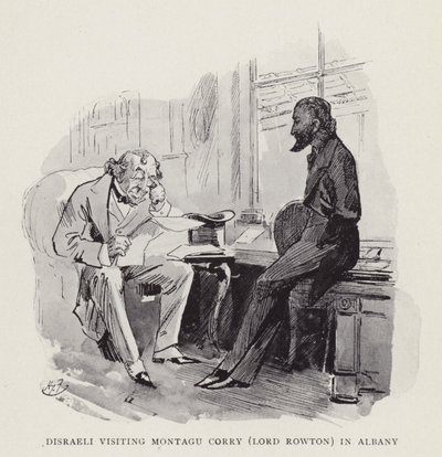 Disraeli besøger Montagu Corry (Lord Rowton) i Albany af Harry Furniss
