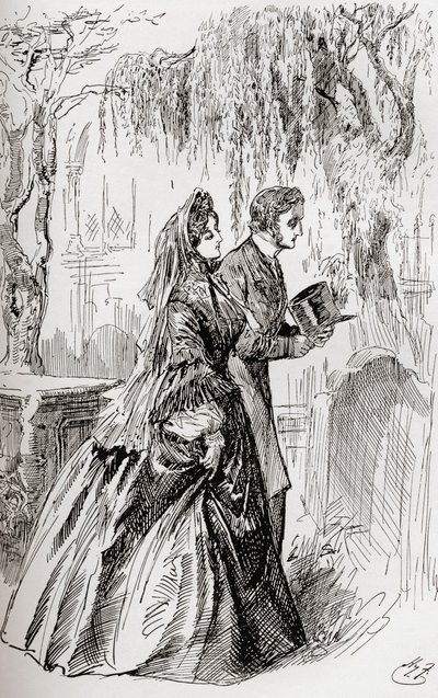 Estella og Pip. "Jeg så ingen skygge af en anden afsked fra hende." af Harry Furniss