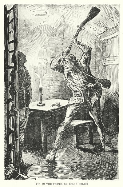 Illustration til store forventninger af Charles Dickens (litho) af Harry Furniss