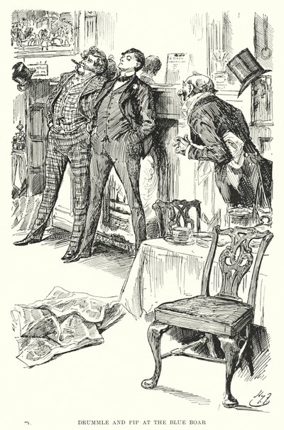 Illustration til store forventninger af Charles Dickens (litho) af Harry Furniss