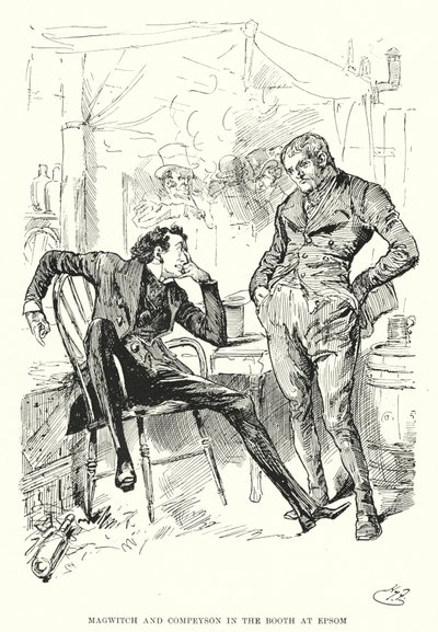 Illustration til store forventninger af Charles Dickens (litho) af Harry Furniss