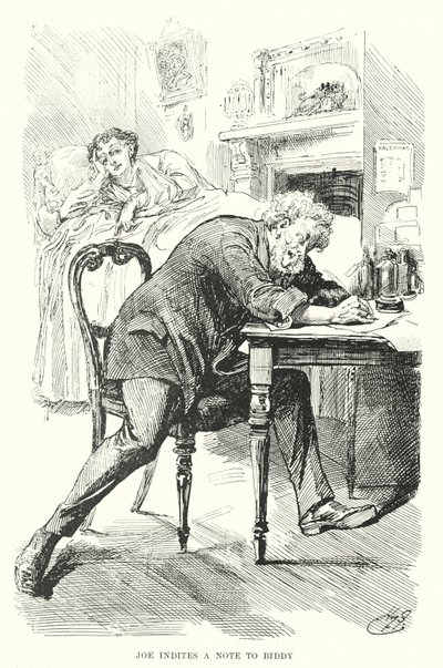Illustration til store forventninger af Charles Dickens (litho) af Harry Furniss