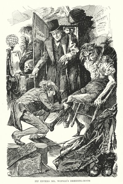 Illustration til store forventninger af Charles Dickens (litho) af Harry Furniss