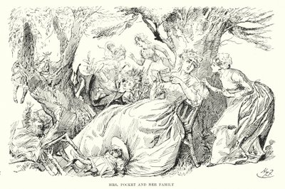 Illustration til store forventninger af Charles Dickens (litho) af Harry Furniss
