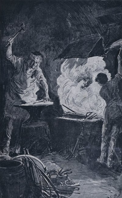 Illustration til store forventninger af Charles Dickens (litho) af Harry Furniss