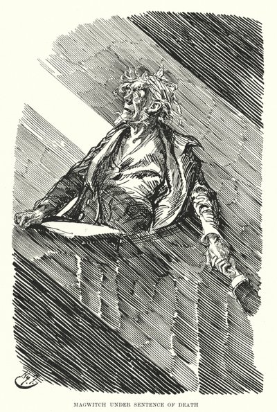 Illustration til store forventninger af Charles Dickens (litho) af Harry Furniss