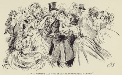 I et Øjeblik omgav alle Skønhederne Claude af Harry Furniss