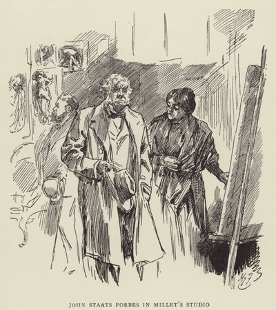 John Staats Forbes i Millets Studio af Harry Furniss