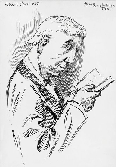 Portræt af Lewis Carroll, pseudonym for Charles Lutwidge Dodgson (Cheshire af Harry Furniss