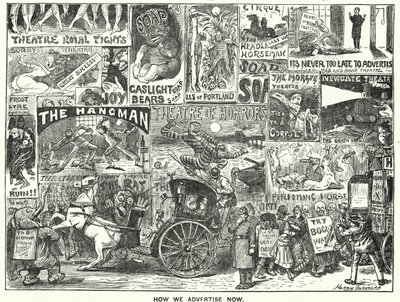 Punch tegneserie: How We Advertise Now (gravering) af Harry Furniss